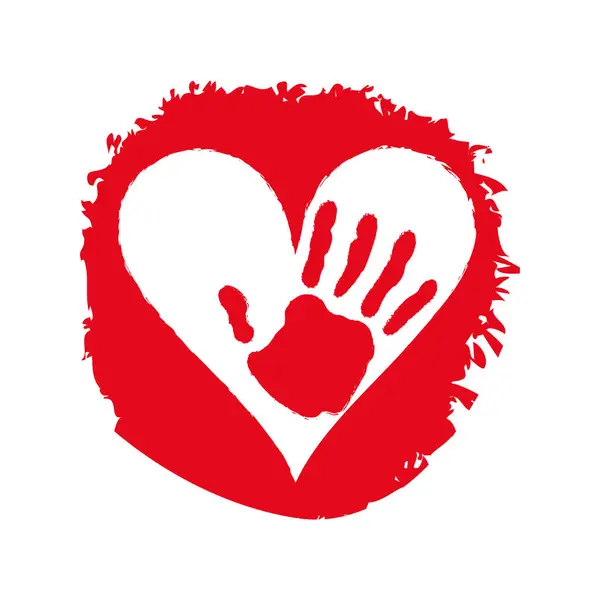 用红手向量分离心脏的红手图 — 图库矢量图片#
