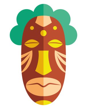 Nijerya maskesi geleneksel tasarım vektörü izole edildi