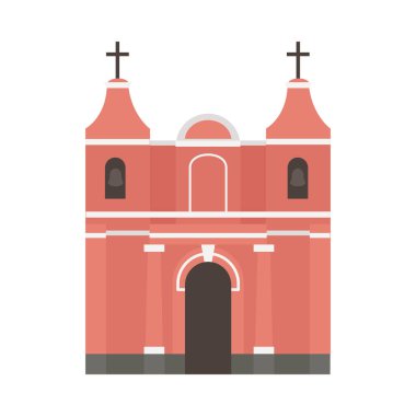 Conpania kilise illüstrasyon vektörü izole edildi