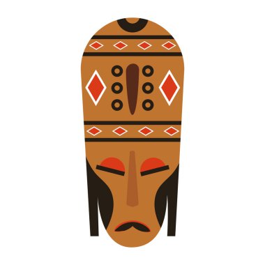 Kırmızı detay vektörü izole edilmiş Nijerya maskesi