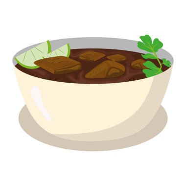 semur ayam Endonezya yiyecek vektörü izole edildi