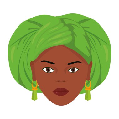 gele yeşil türban yoruba kültür vektörü izole edildi