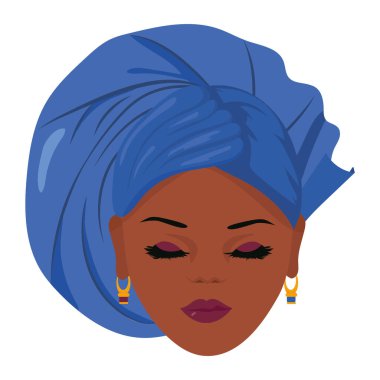 gele blue türban yoruba kültür vektörü izole edildi
