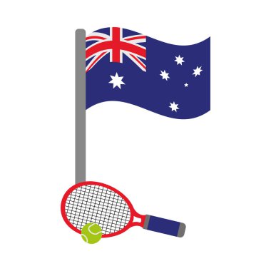 Avusturalya tenis illüstrasyon vektörü izole edildi