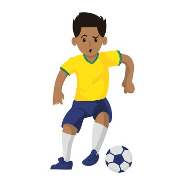 Brezilyalı futbolcu illüstrasyon vektörü izole