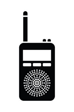 Polis silueti radyo illüstrasyon tasarımı