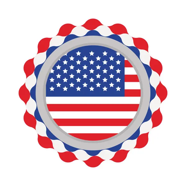 Presidents Day Flag Badge Illustration — Stock Vector