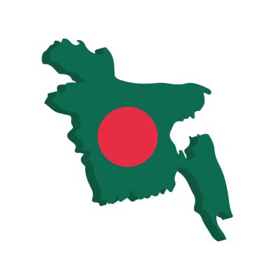 Bangladeş bağımsızlık günü haritası izole edildi
