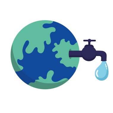 Dünya Su Günü illüstrasyonu izole edildi