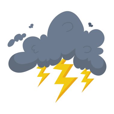 Hava tahmini gök gürültülü fırtına izole resimleme