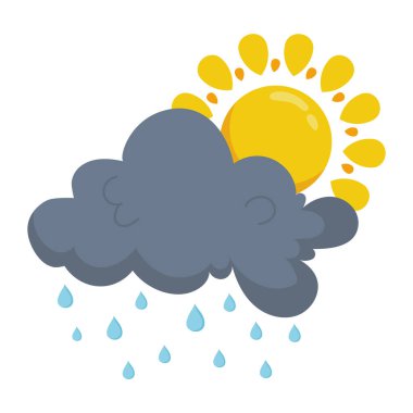 Güneşli hava yağmuru izole görüntü