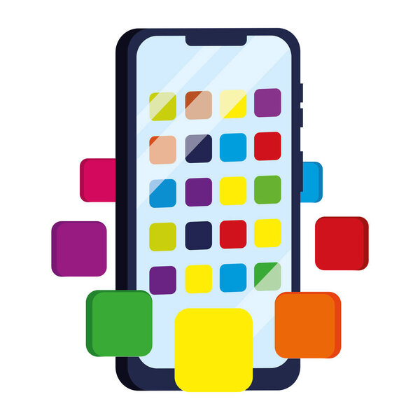Fediverse Ilustración Aislada Del Teléfono Celular — Vector de stock