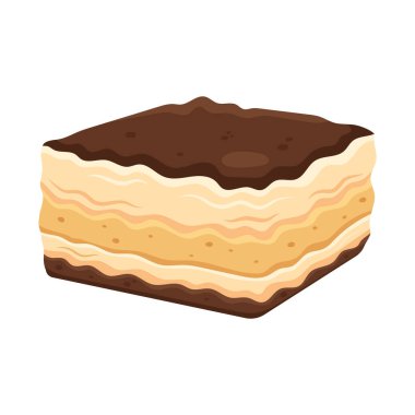tiramisu lezzetli tatlı yalıtılmış illüstrasyon