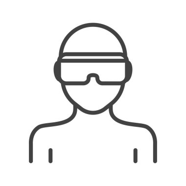 sanal gerçeklik kullanıcısı izole edilmiş simgesi