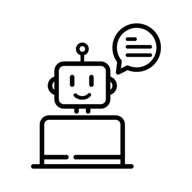 sohbet robotu servisi sanal izole simgesi