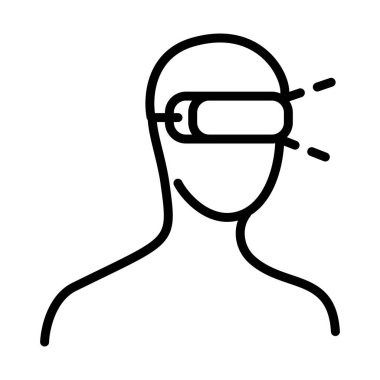 gözlük simgesine sahip sanal gerçeklik kullanıcısı