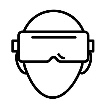 kulaklık izole edilmiş ikona sahip sanal gerçeklik