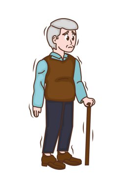 Parkinson 'dan hasta yaşlı bir adam izole edilmiş.