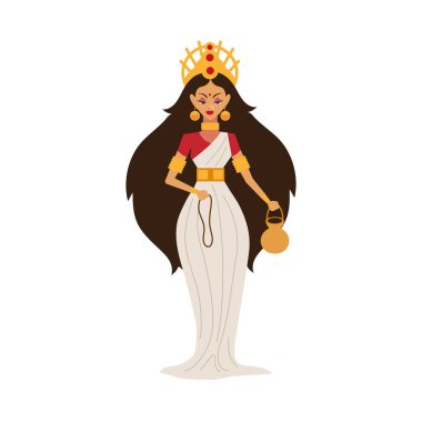 Navratri Festivali Tanrıçası Durga izole edildi