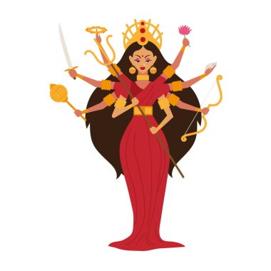 Hindu tanrıça Durga izole tasarım