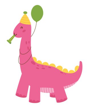 Doğum günü dinozor çizgi filmi hayvanı izole edildi
