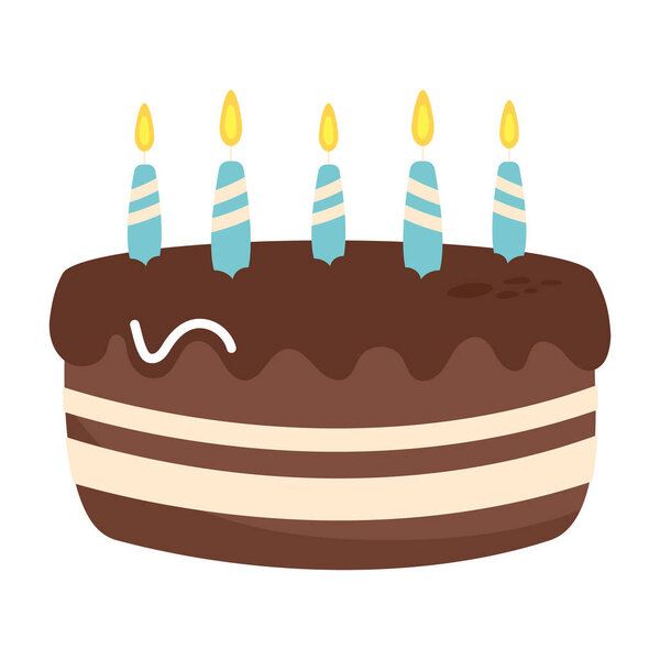 День рождения сладкий торт с шоколадом изолированы