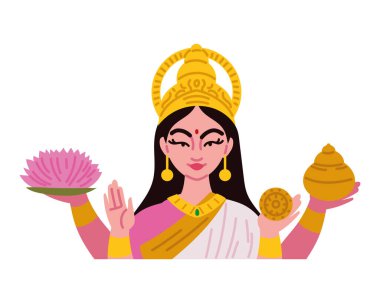 Lotus izole edilmiş Hindu tanrıça yamuna