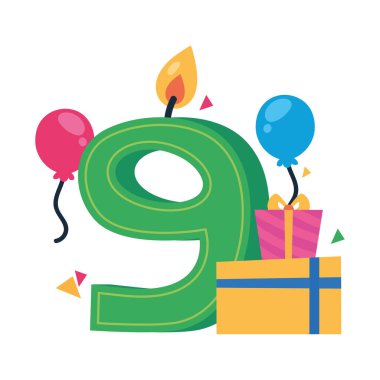 Dokuzuncu doğum günü mumu.