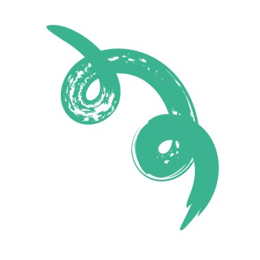 yeşil spiral geometrik şekiller boyalı biçim simgesi