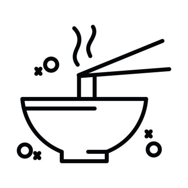 noodles minimalist food icon isolated clipart