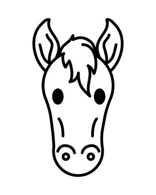 At başlı hayvan simgesi doğrusal izole