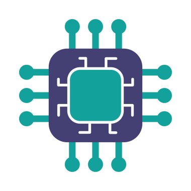 işlemci çipi teknolojisi simgesi izole edildi