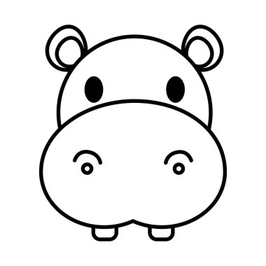 su aygırı başı hayvan simgesi doğrusal olarak izole edildi