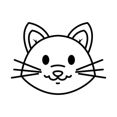 kedi başı hayvan simgesi doğrusal izole