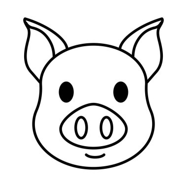 Domuz kafası hayvan simgesi doğrusal izole