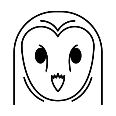 Baykuş başlı hayvan simgesi doğrusal olarak izole edildi