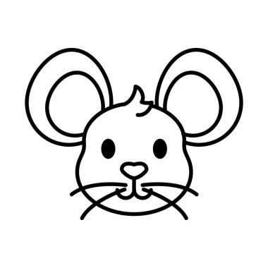 mouse head animal icon linear isolated clipart