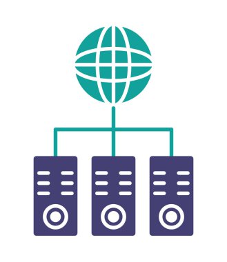 küresel büyük veri teknolojisi simgesi izole edildi