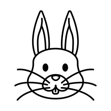 Tavşan başı hayvan simgesi doğrusal izole