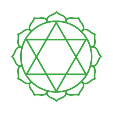 Ana hata kalp çakra simgesi izole edildi