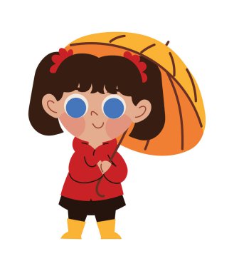 Sonbahar kıyafetleri giyen kız izole edilmiş.