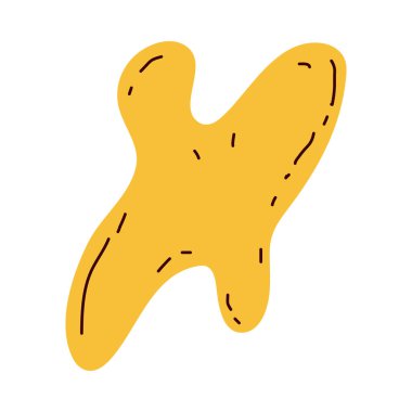 Sarı noktalı el çizimi biçim simgesi