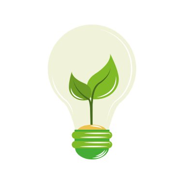 Biyolojik yenilenebilir enerji simgesinin ampul ışığı