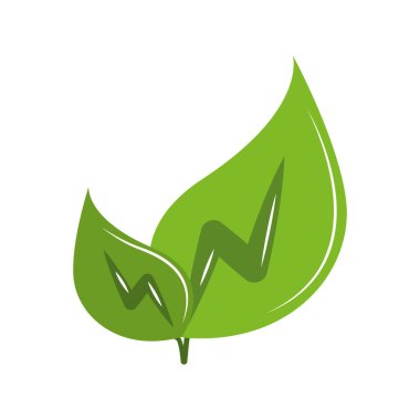 green leaves symbol bio renewable energy icon clipart