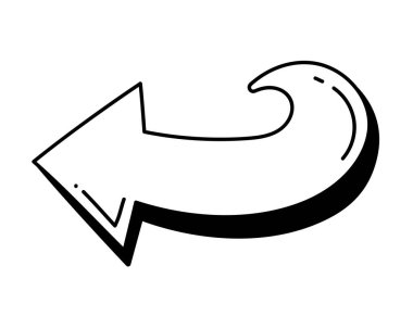 ok el çizilmiş öge simgesi