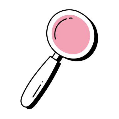 Büyütülmüş cam el çizimi element simgesi