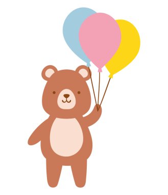 Ayı hayvan doğum günü partisi.