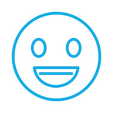 Neon emoji gülüşü yalıtılmış.