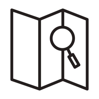 Arama haritası bağlantı çizgisi simgesi izole edildi