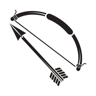 ok ve yay silueti simgesi izole edildi